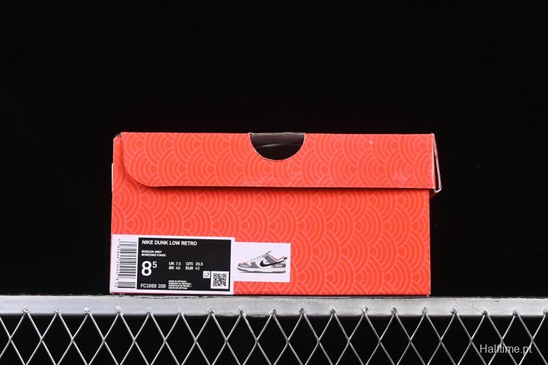 Nike SB Dunk Low Supreme Collaboration Bullet Screen Black Check Anniversary Customized Low-Top Casual Sneakers - FC1688-208