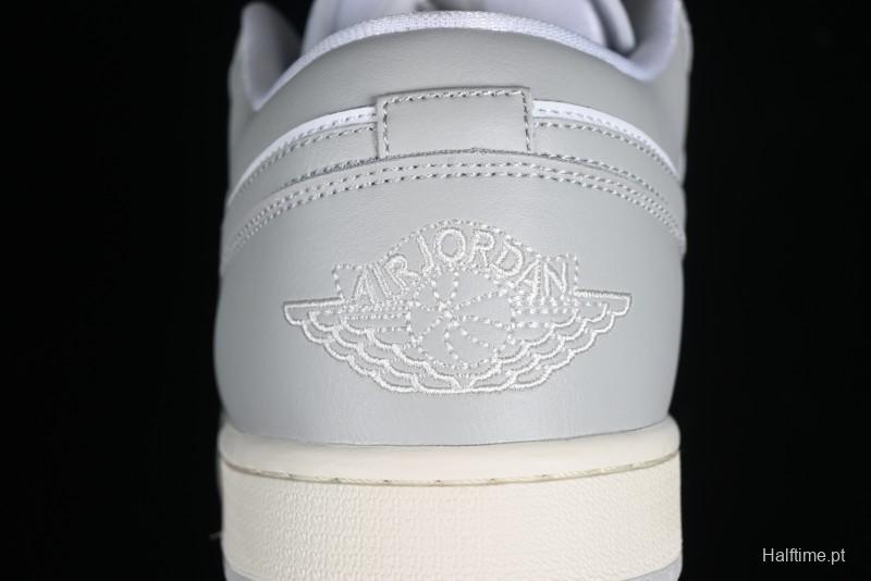 Nike Air Jordan 1 Low AJ1 White Grey Low-Top Lifestyle Basketball Shoes - DC0774-103