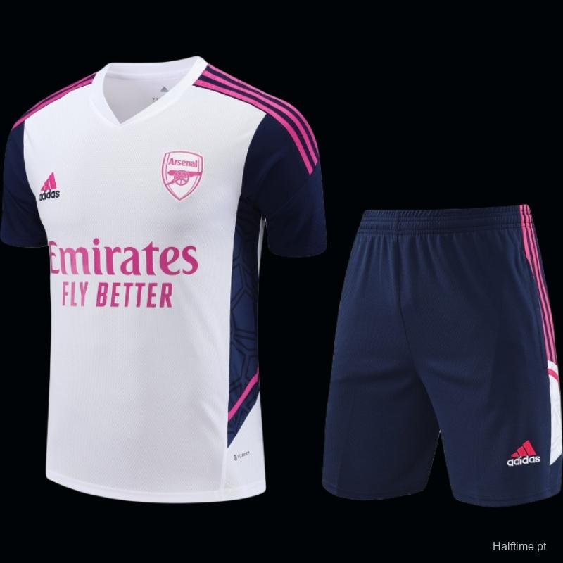 23-24 Arsenal White/Navy Short Sleeve+Shorts