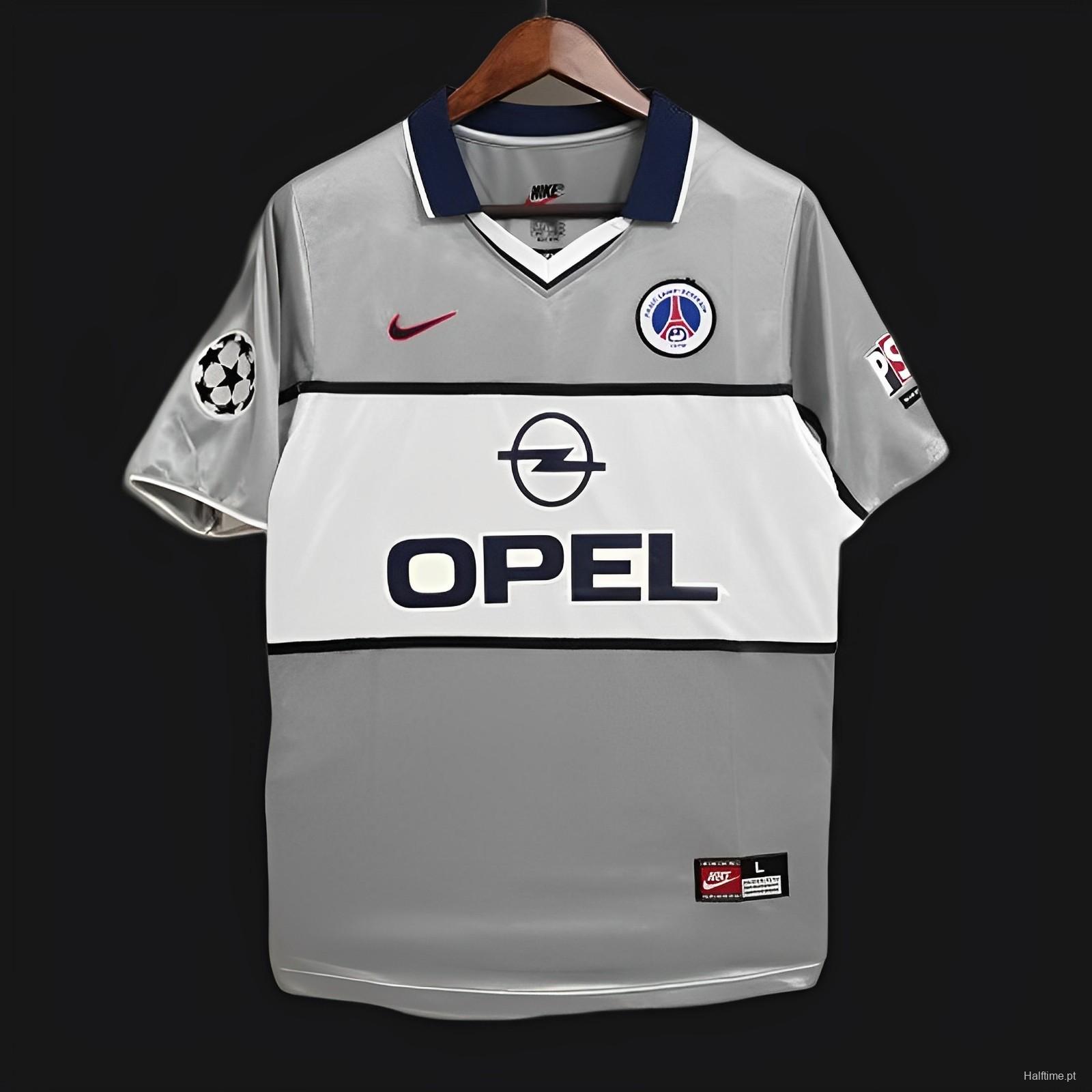 Retro 99 00 PSG Away Grey Jersey Worn By Ronaldinho Halftime