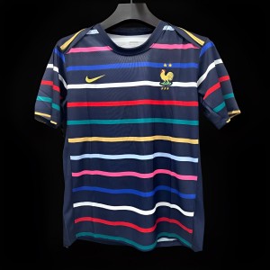 2024 France Training Mixed Color Stripe Jersey